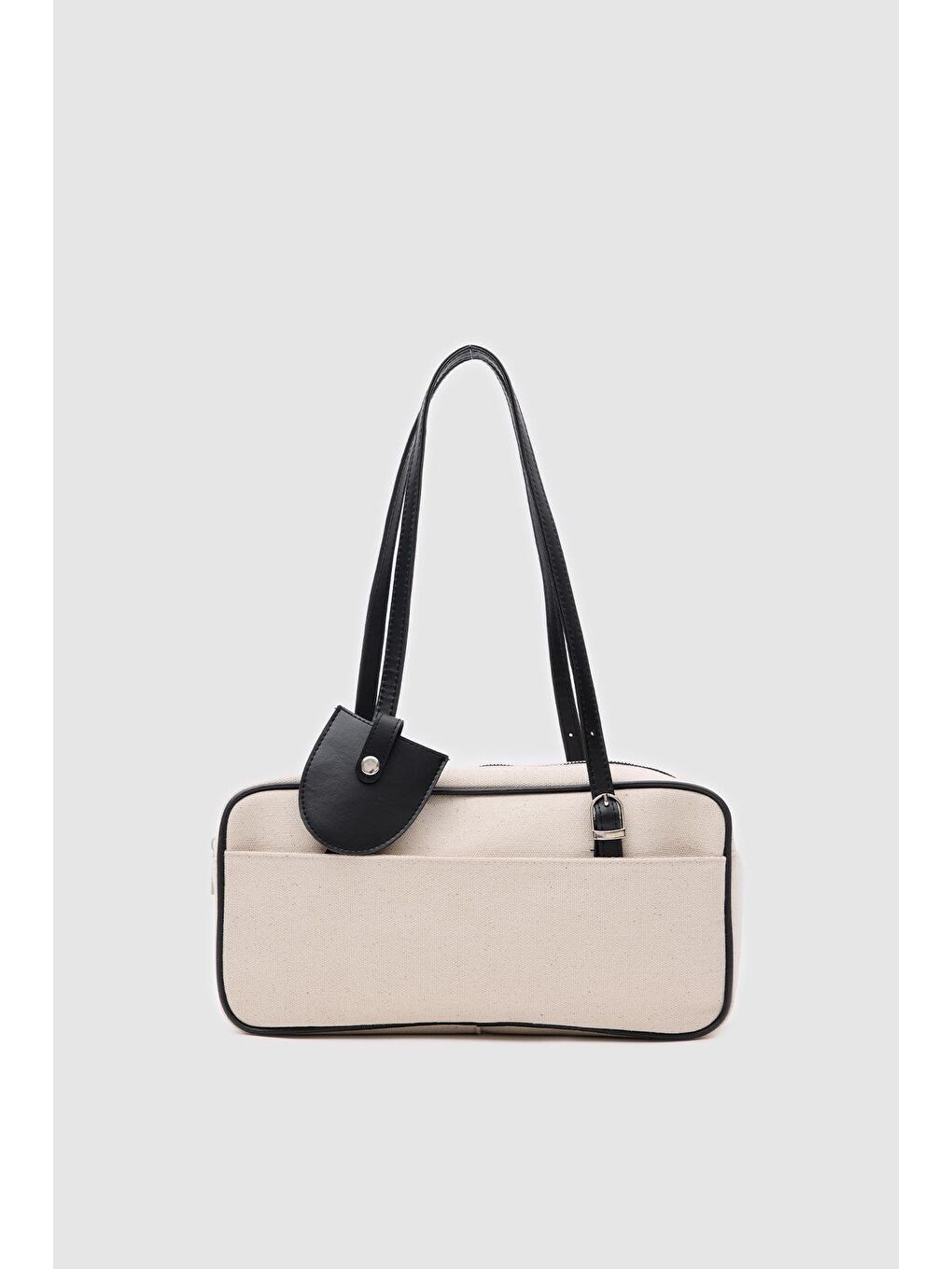 Ekru Solea Garnili Dikdörtgen Tote Çanta Siyah