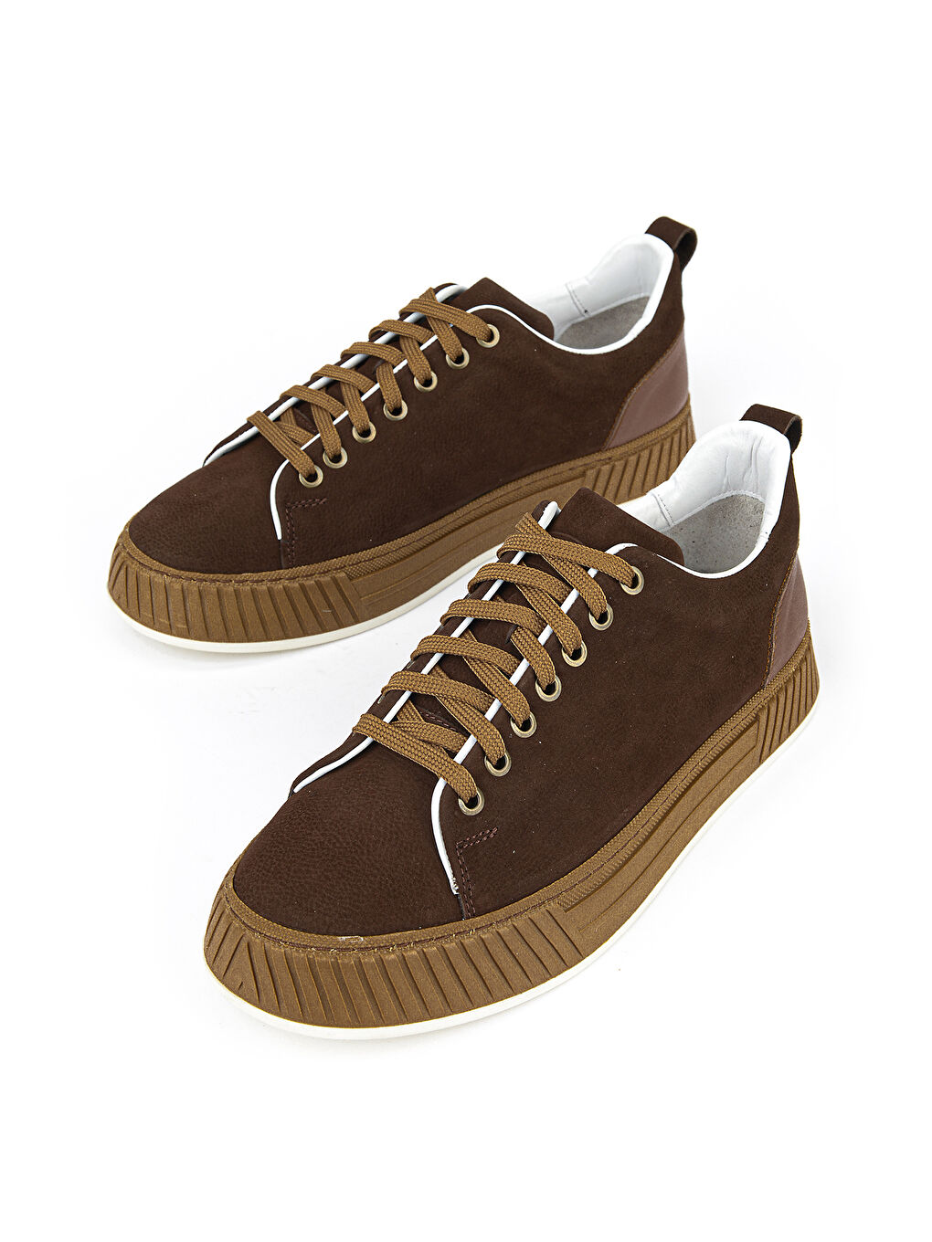 Kahverengi Erkek Hakiki Deri Günlük Sneaker 161983Z8702 Kahve-4