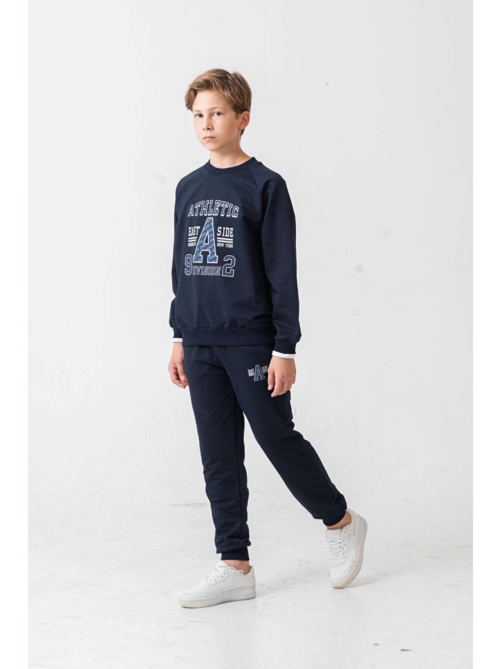 Lacivert Athletic Baskılı Erkek Çocuk Alt Üst Eşofman Takımı-3