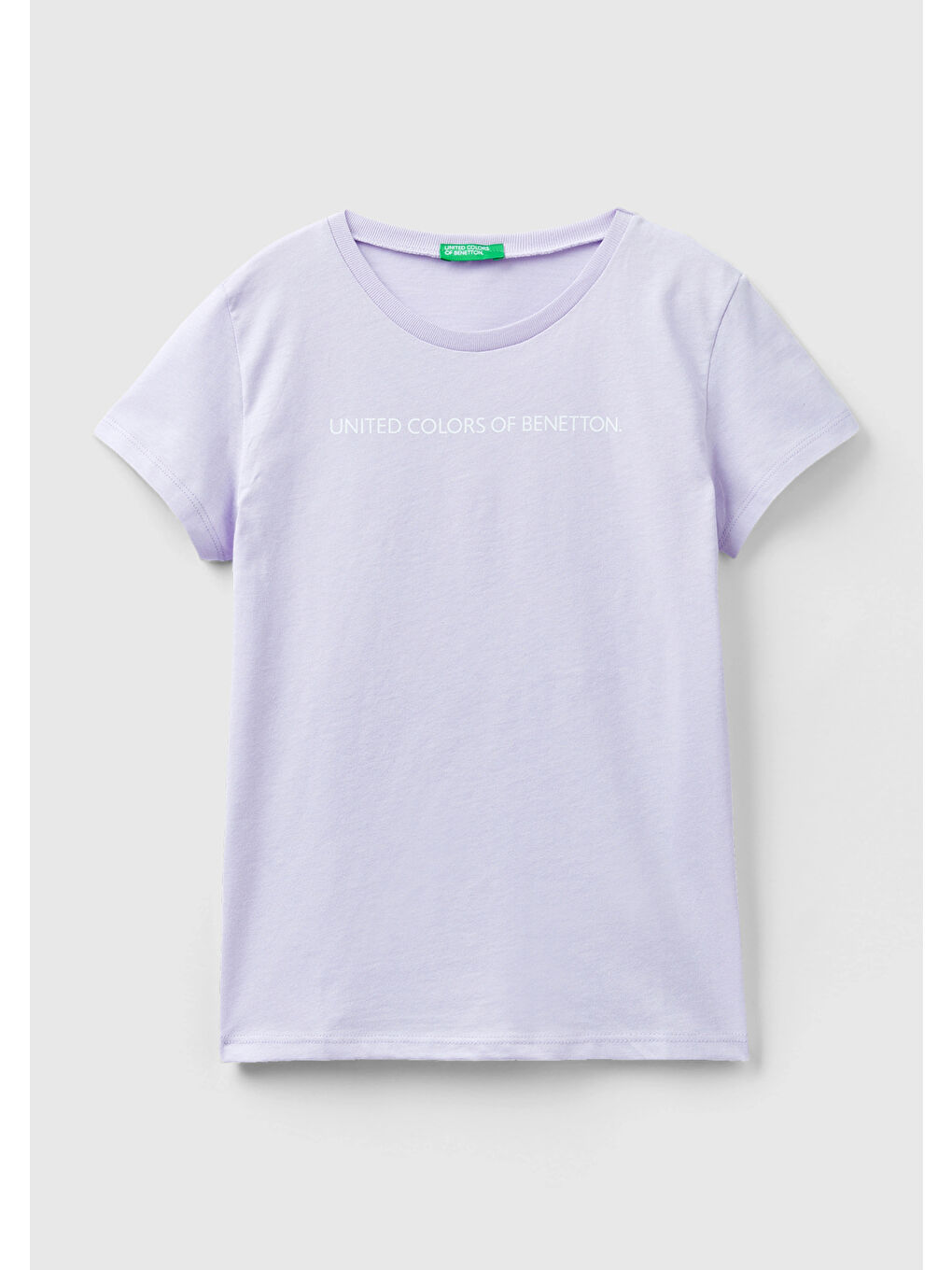 United Colors Of Benetton Lila Kız Çocuk Lila Su Baskılı Logolu T-Shirt