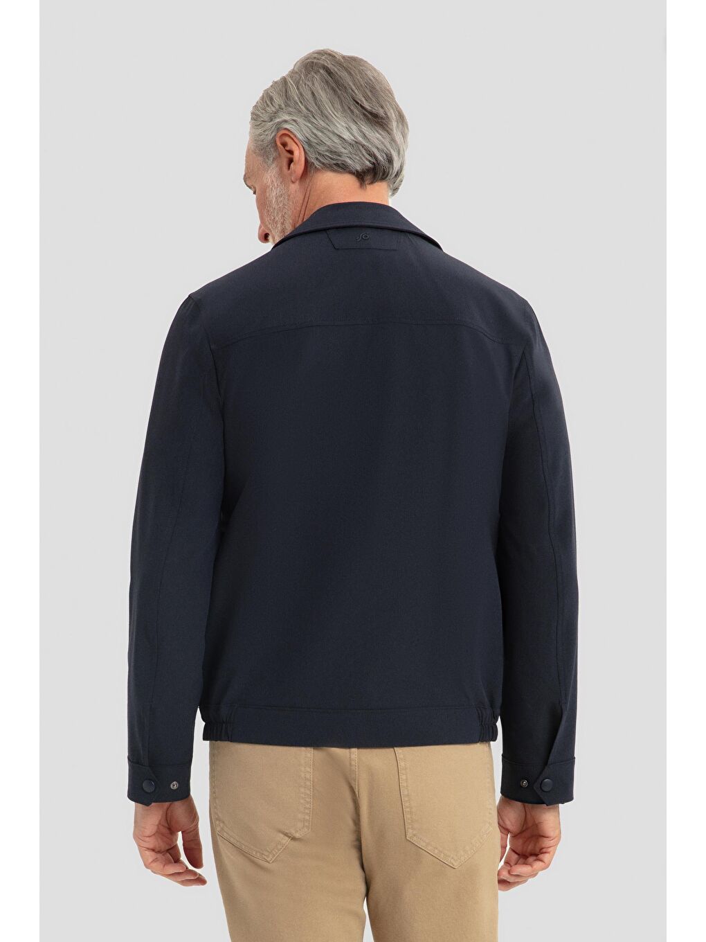 Erkek Lacivert Regular Fit Klasik Yaka Kapaklı Cepli Bomber Mont-2