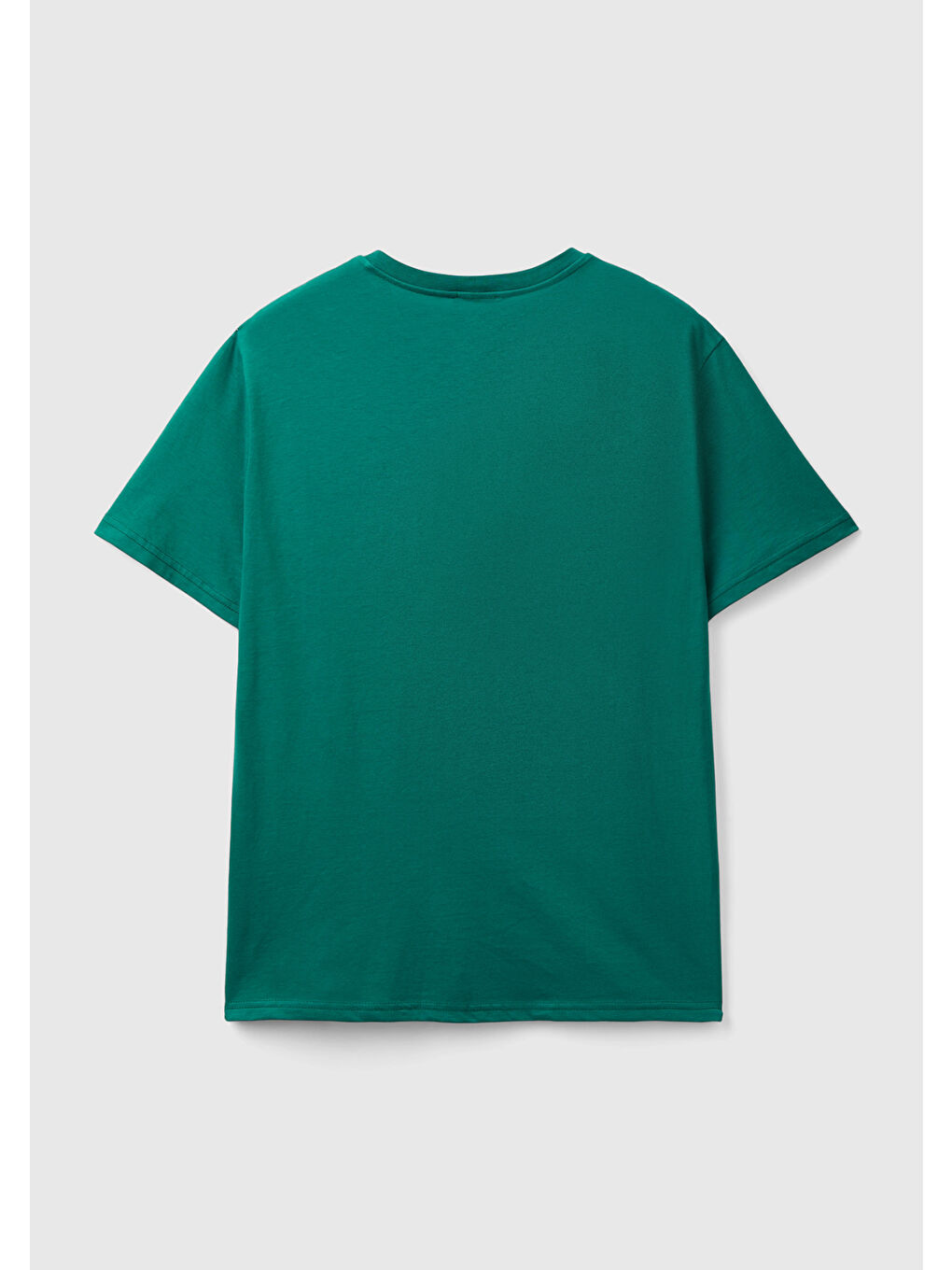 United Colors Of Benetton Erkek Koyu Yeşil %100 Pamuk Baskılı Kısa Kollu Yuvarlak Yaka T-Shirt - 3