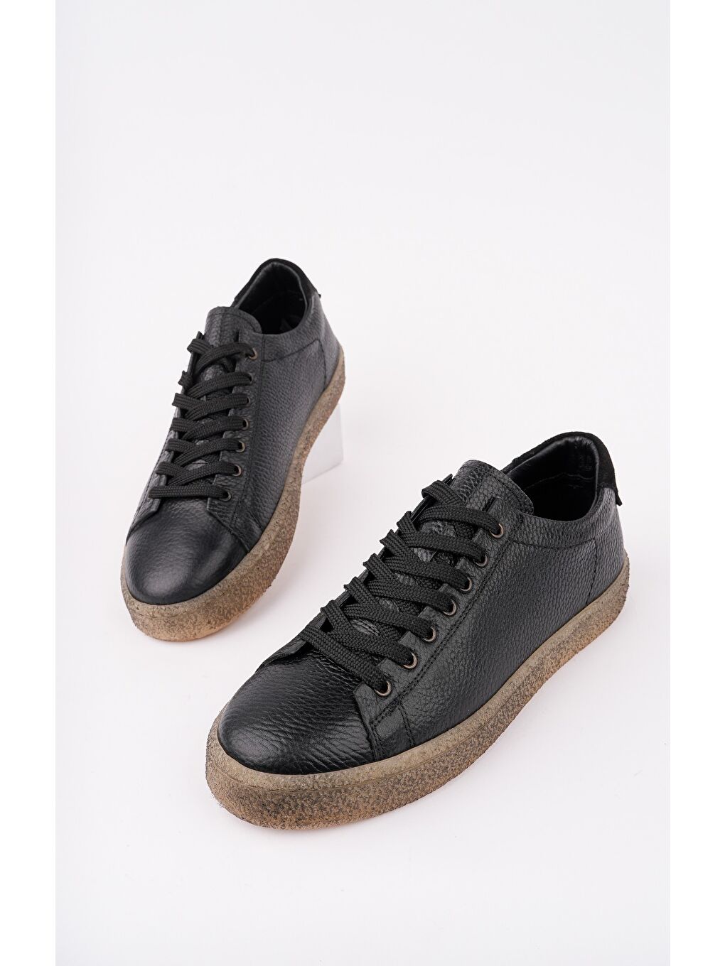 Siyah THOMAS Bağcıklı Hakiki Deri Erkek Günlük Sneaker Spor Ayakkabı-1