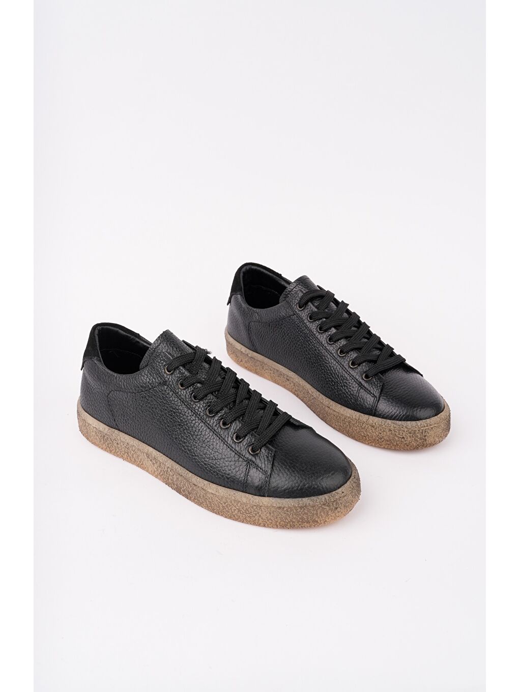 Siyah THOMAS Bağcıklı Hakiki Deri Erkek Günlük Sneaker Spor Ayakkabı-2