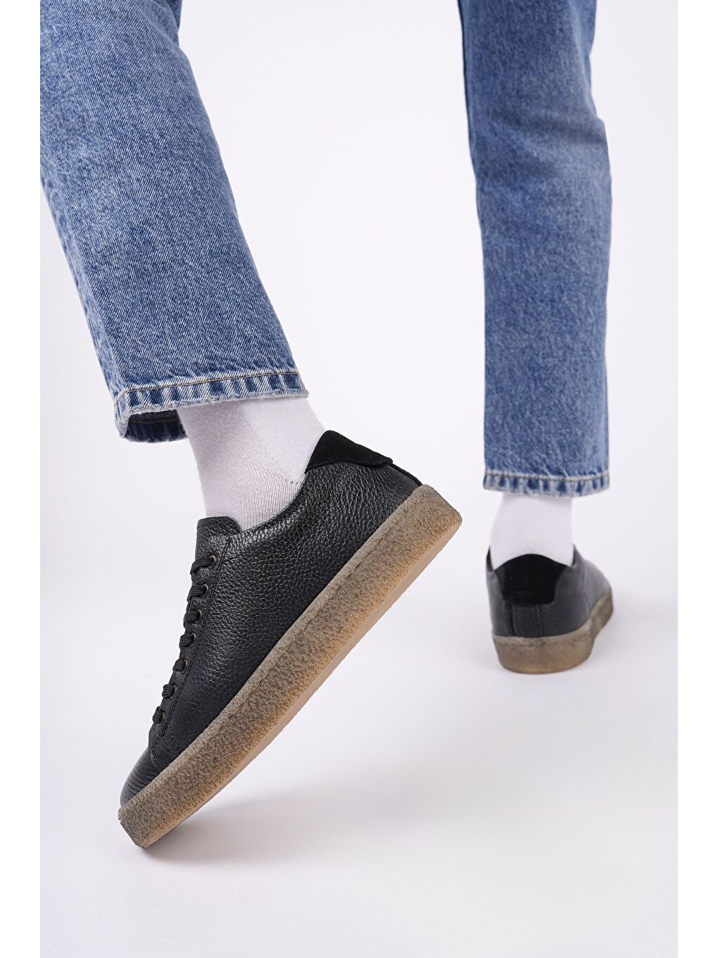 Siyah THOMAS Bağcıklı Hakiki Deri Erkek Günlük Sneaker Spor Ayakkabı-7