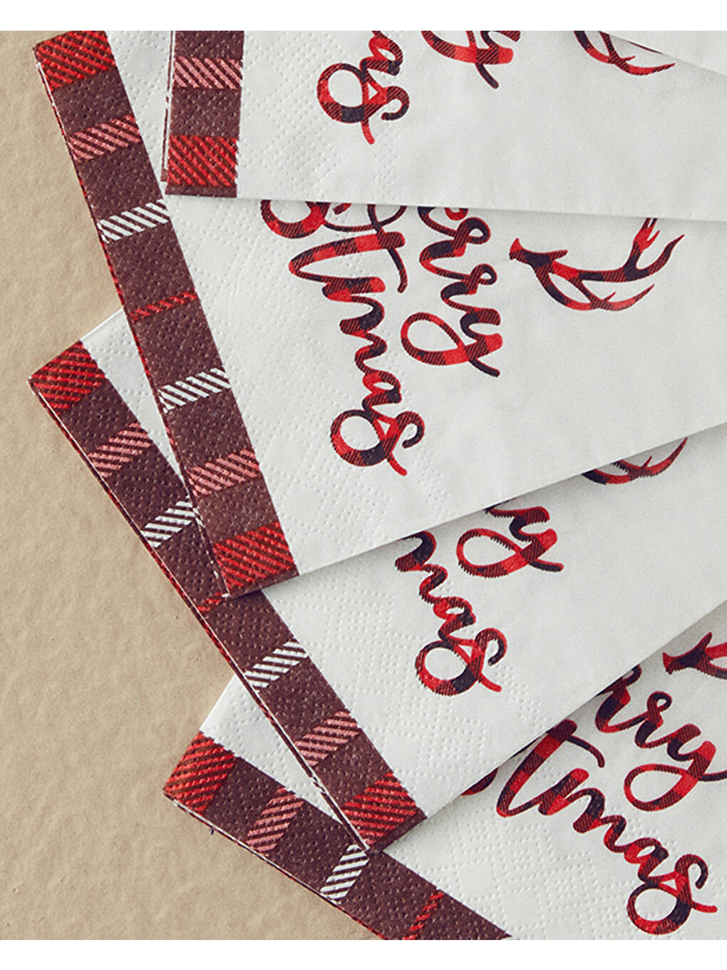 Merry Christmas Kağıt 12'li Kağıt Peçete 33x40 Cm Kırmızı-1