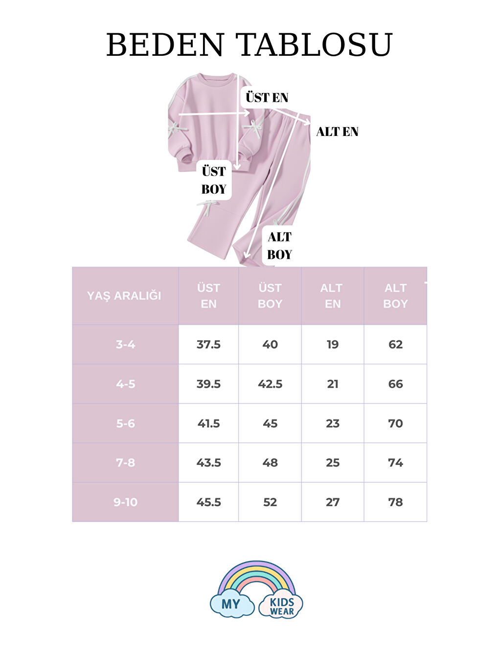 Pembe Kız Çocuk Çift Şerit Kurdele Üç İplik Eşofman Takımı 3-10 Yaş 12338-2