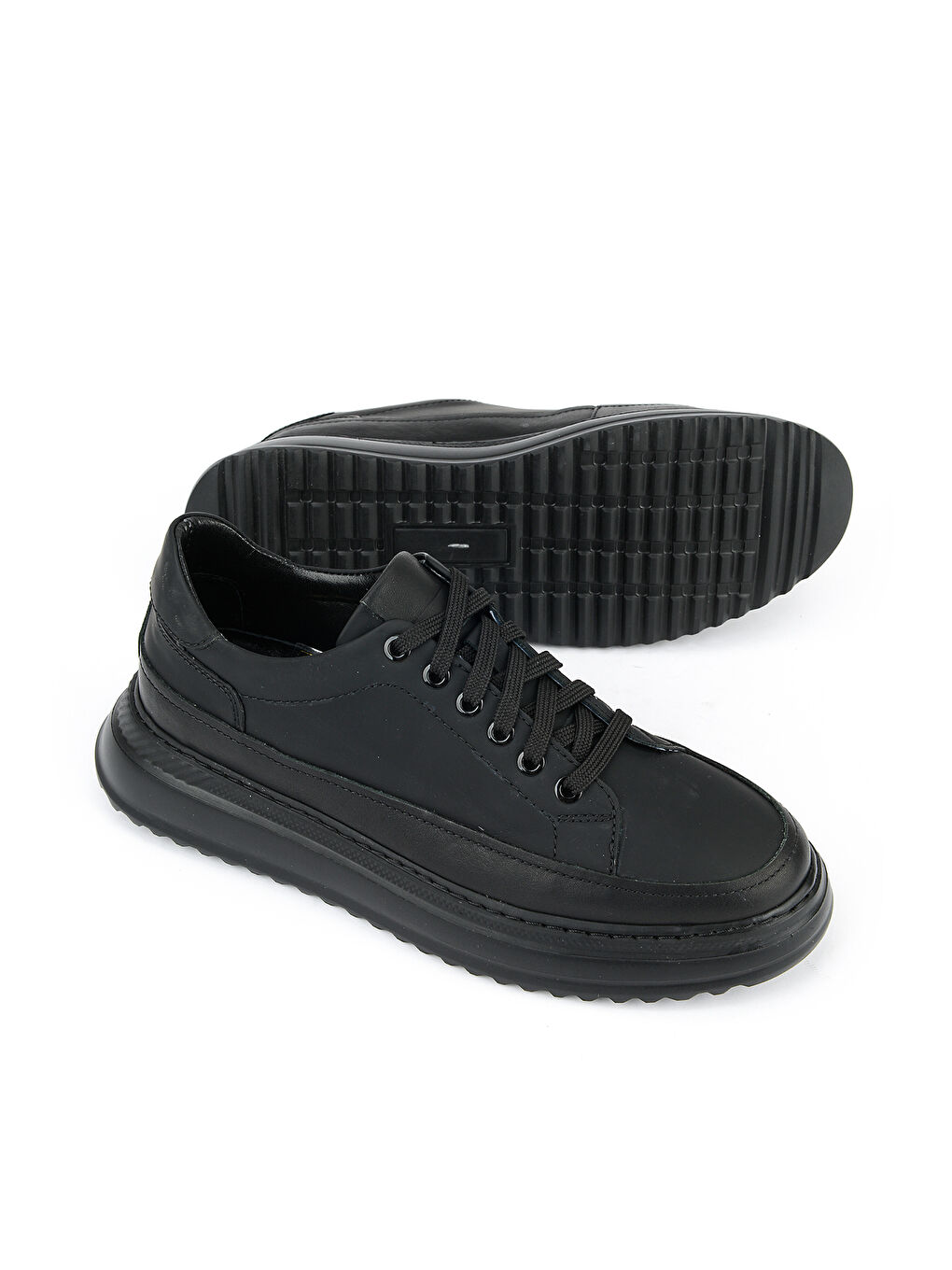 Erkek Hakiki Deri Günlük Sneaker 161983Z4022 Siyah-3