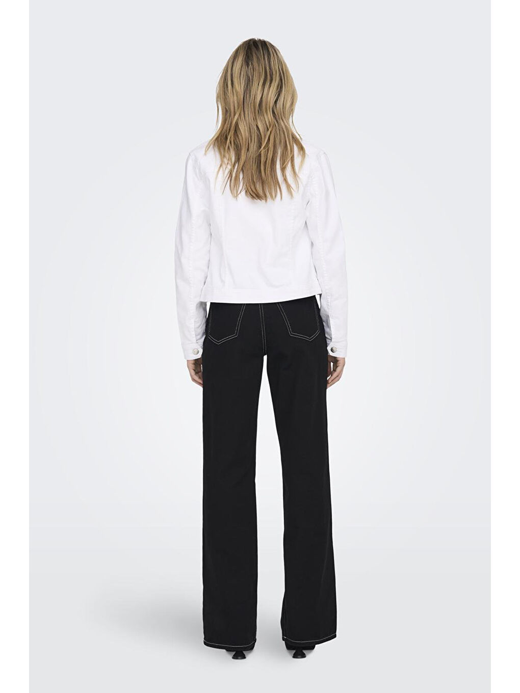 Beyaz Onlwonder Pamuklu Regular Fit Kadın Jean Ceket 115243147-2