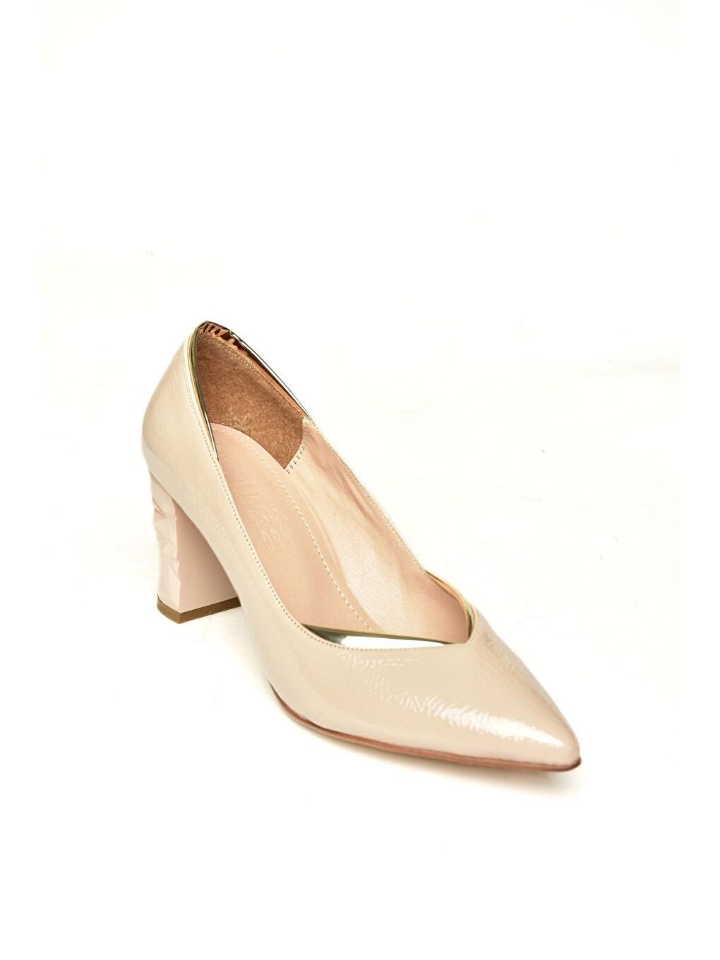 U8200589 Bej Kadın Topuklu Ayakkabı-1