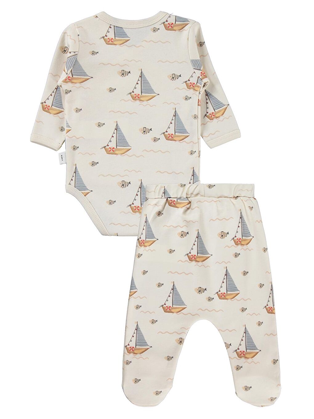 Baby Yelken Empirmeli Battaniyeli Set 1-6 Ay Takım - Ekru 1-3 Ay-4
