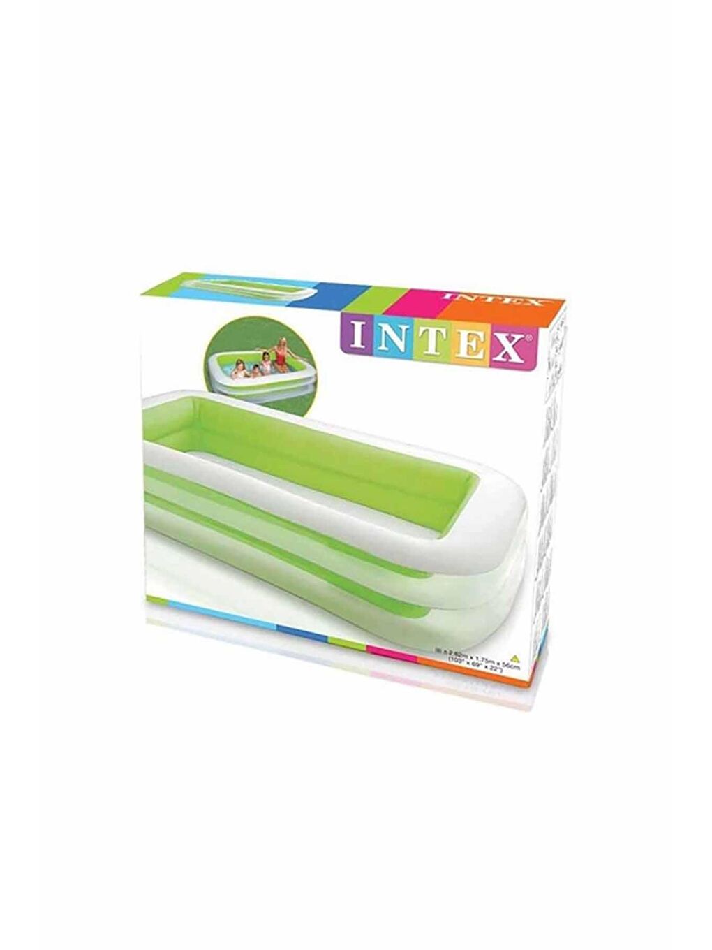 Intex Beyaz-Renklibaskı Dış Bölme Şeffaf Aile Havuzu 262x175x56 cm - 1