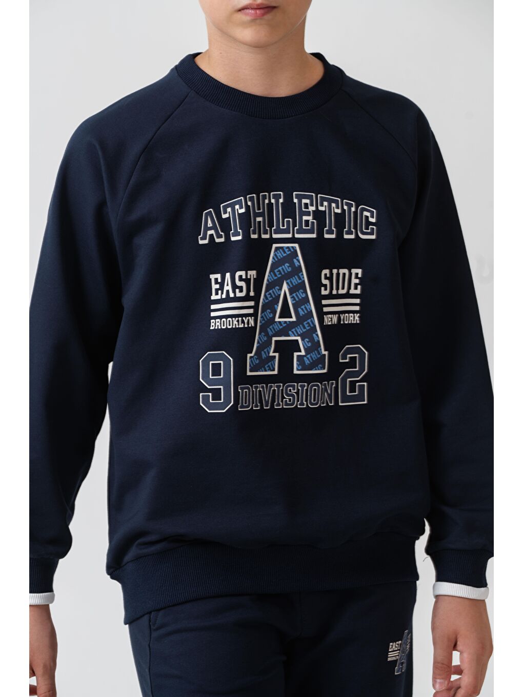 Lacivert Athletic Baskılı Erkek Çocuk Alt Üst Eşofman Takımı-5