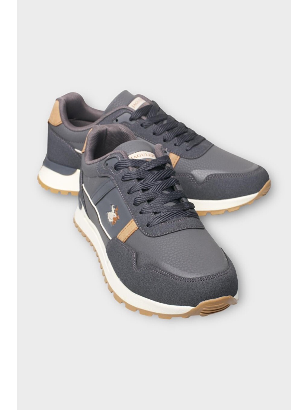 Gri Erkek Ortopedik Cilt Günlük Yürüyüş Koşu Sneaker Spor Ayakkabı Füme-1