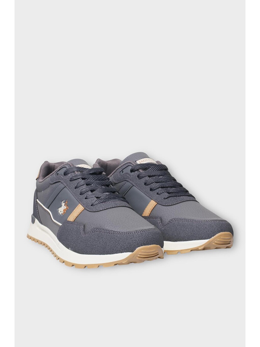 Gri Erkek Ortopedik Cilt Günlük Yürüyüş Koşu Sneaker Spor Ayakkabı Füme-2