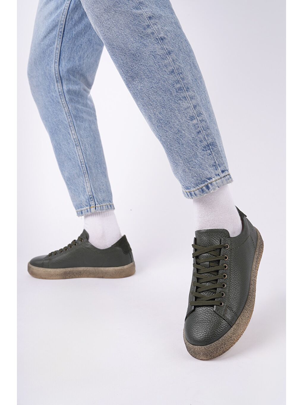 THOMAS Bağcıklı Hakiki Deri Erkek Günlük Sneaker Spor Ayakkabı-4