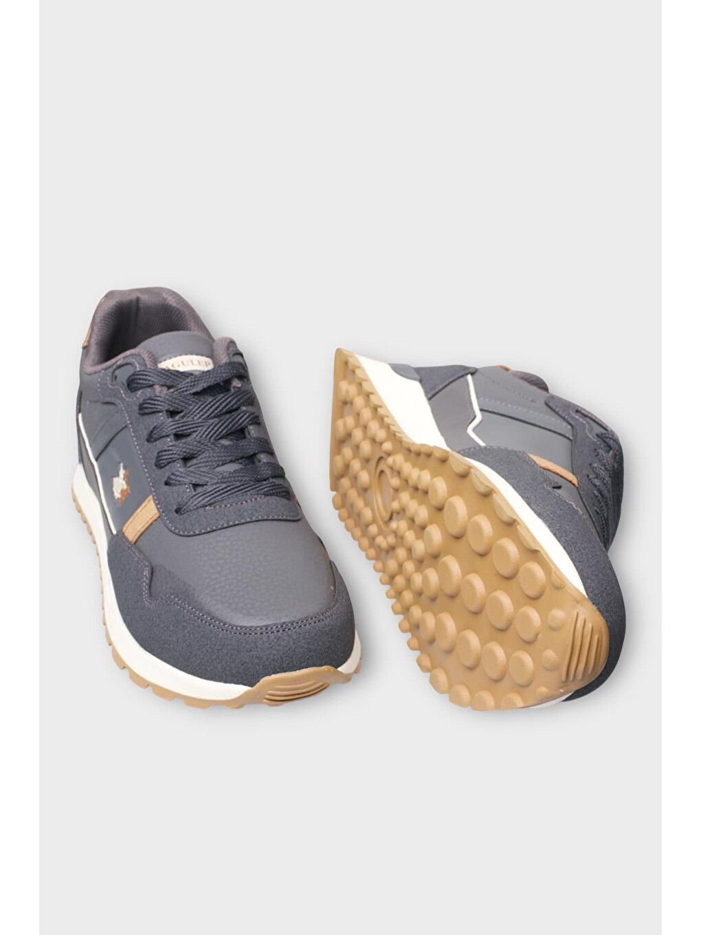 Gri Erkek Ortopedik Cilt Günlük Yürüyüş Koşu Sneaker Spor Ayakkabı Füme-3