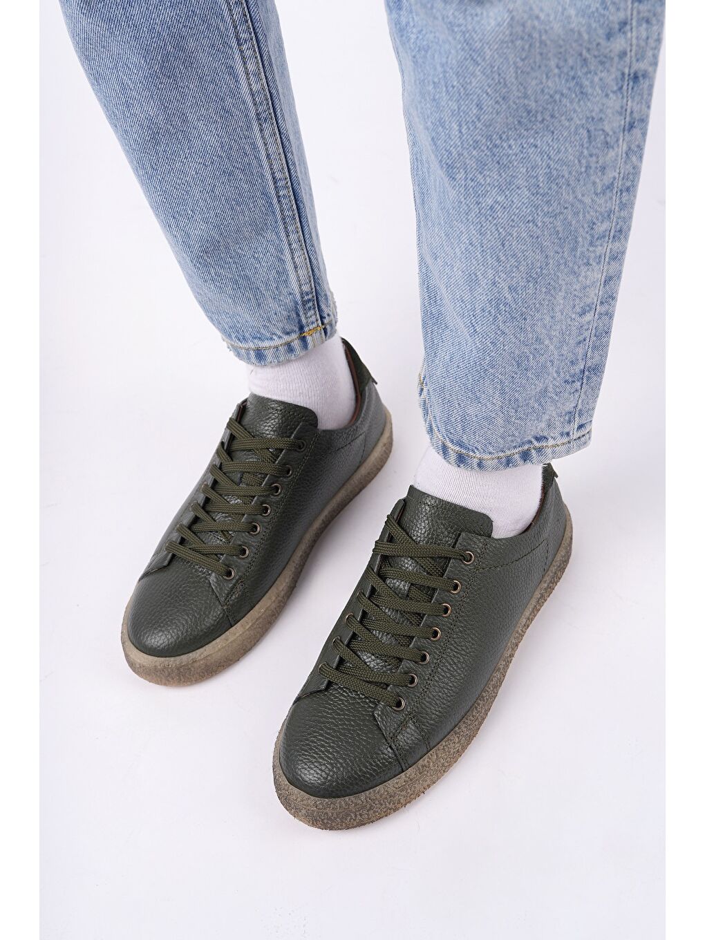 THOMAS Bağcıklı Hakiki Deri Erkek Günlük Sneaker Spor Ayakkabı-5