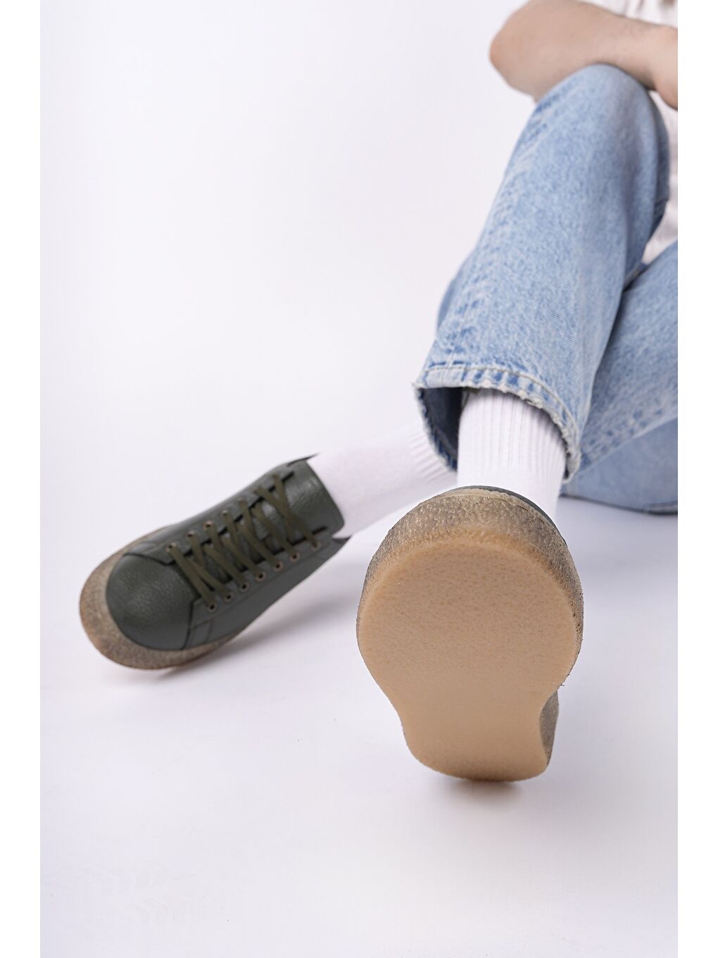 THOMAS Bağcıklı Hakiki Deri Erkek Günlük Sneaker Spor Ayakkabı-6