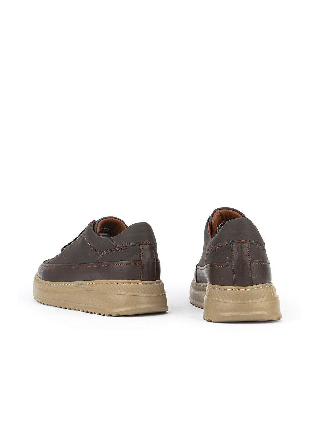 Kahverengi Erkek Hakiki Deri Günlük Sneaker 161983Z4022 Kahve-2