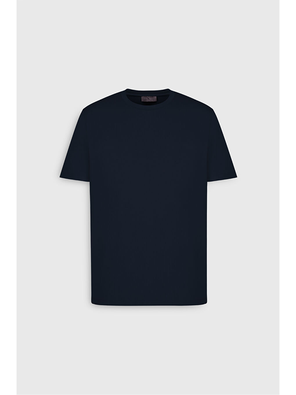 Erkek Lacivert Standart Fit Normal Kesim Bisiklet Yaka Pamuklu Tişört-5