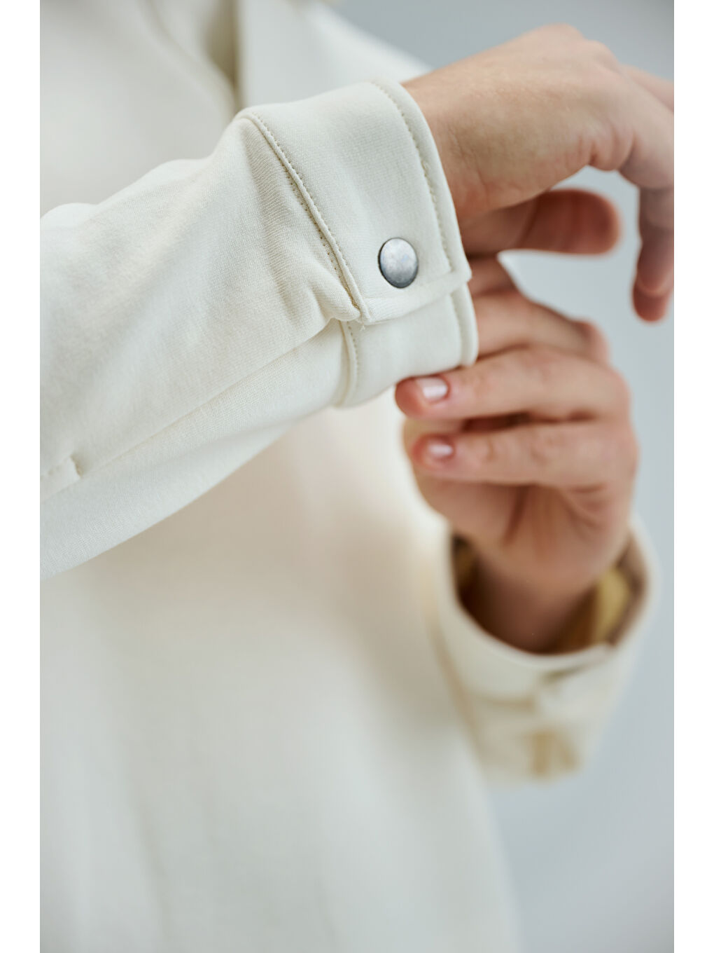 Ekru Erkek Timeless Polo Yaka Krem Sweatshirt-4