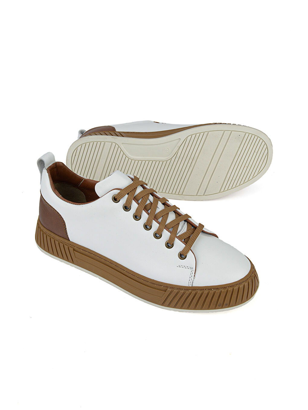 Erkek Hakiki Deri Günlük Sneaker 161983Z870 Beyaz-3