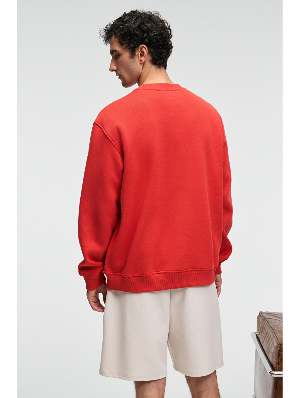 Kahverengi Irvıng Erkek Yuvarlak Yaka Göğsü Ve Önü Regular Fit Kiremit Sweatshirt-5