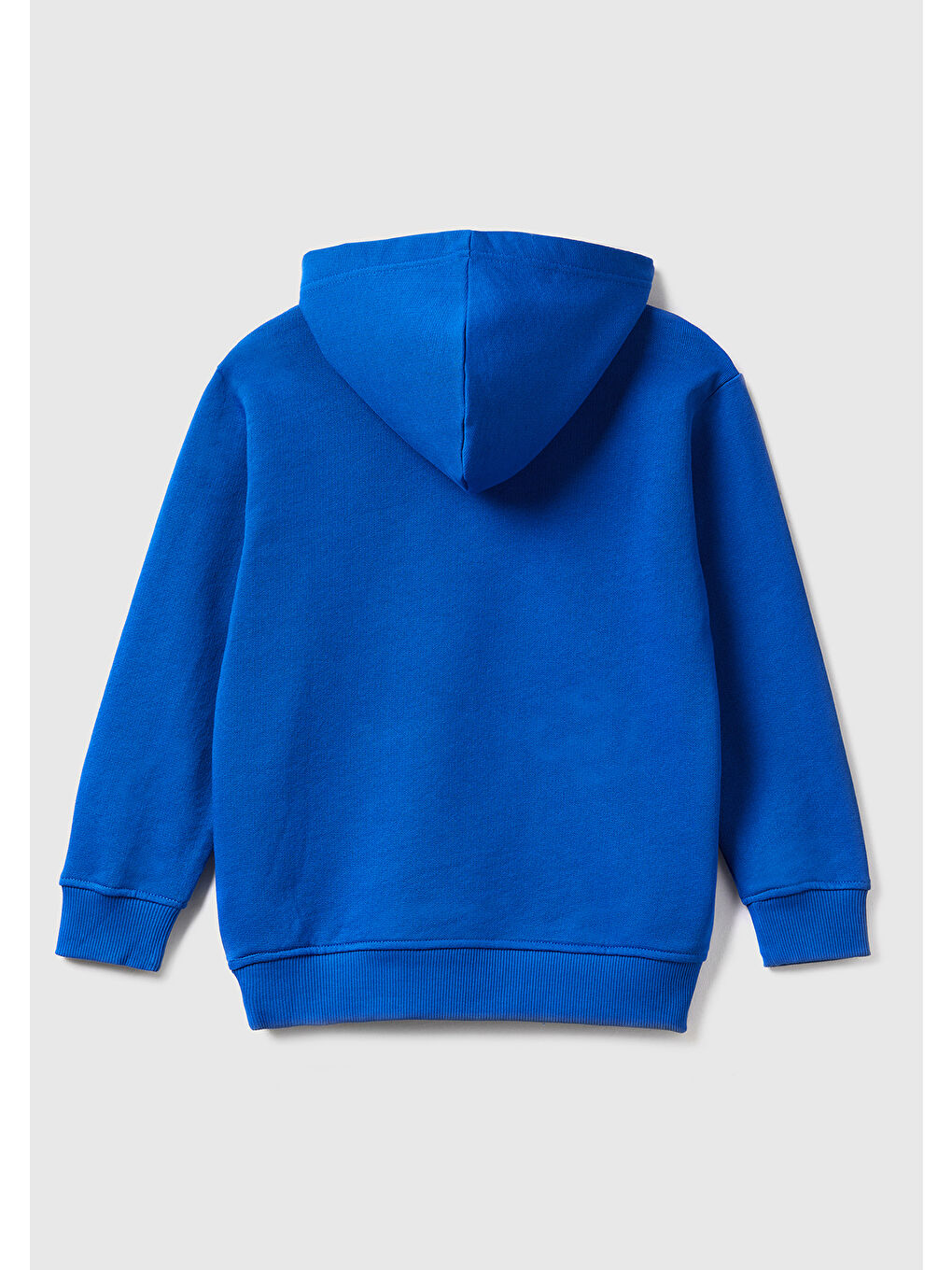 Erkek Çocuk Saks Mavi Logo Baskılı Renk Bloklu Sweatshirt-1