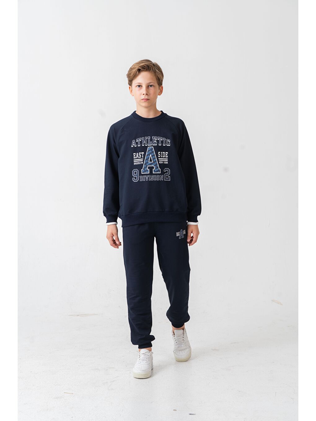 Lacivert Athletic Baskılı Erkek Çocuk Alt Üst Eşofman Takımı-6