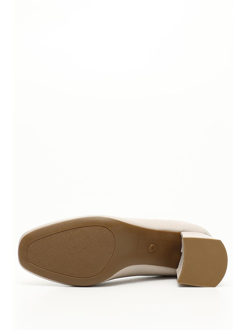 Bej BEJ  Hakiki Deri Orta Kalın Topuklu Kadın Ayakkabı 24226-3