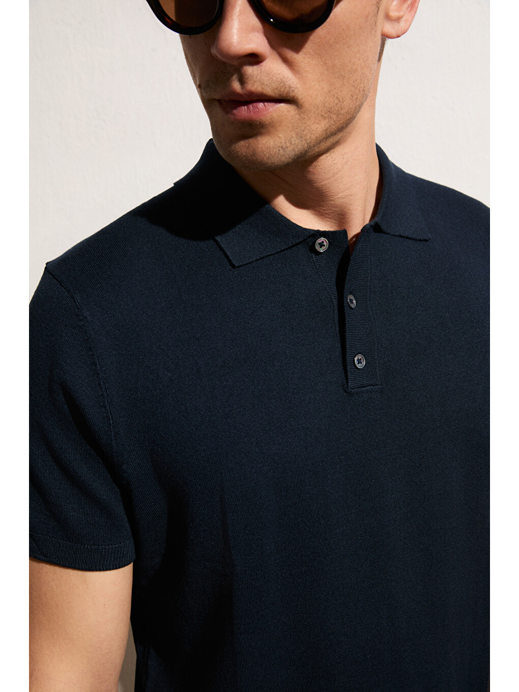 Lacivert VESTO Erkek Triko LACİVERT Polo Yaka T-shirt-1