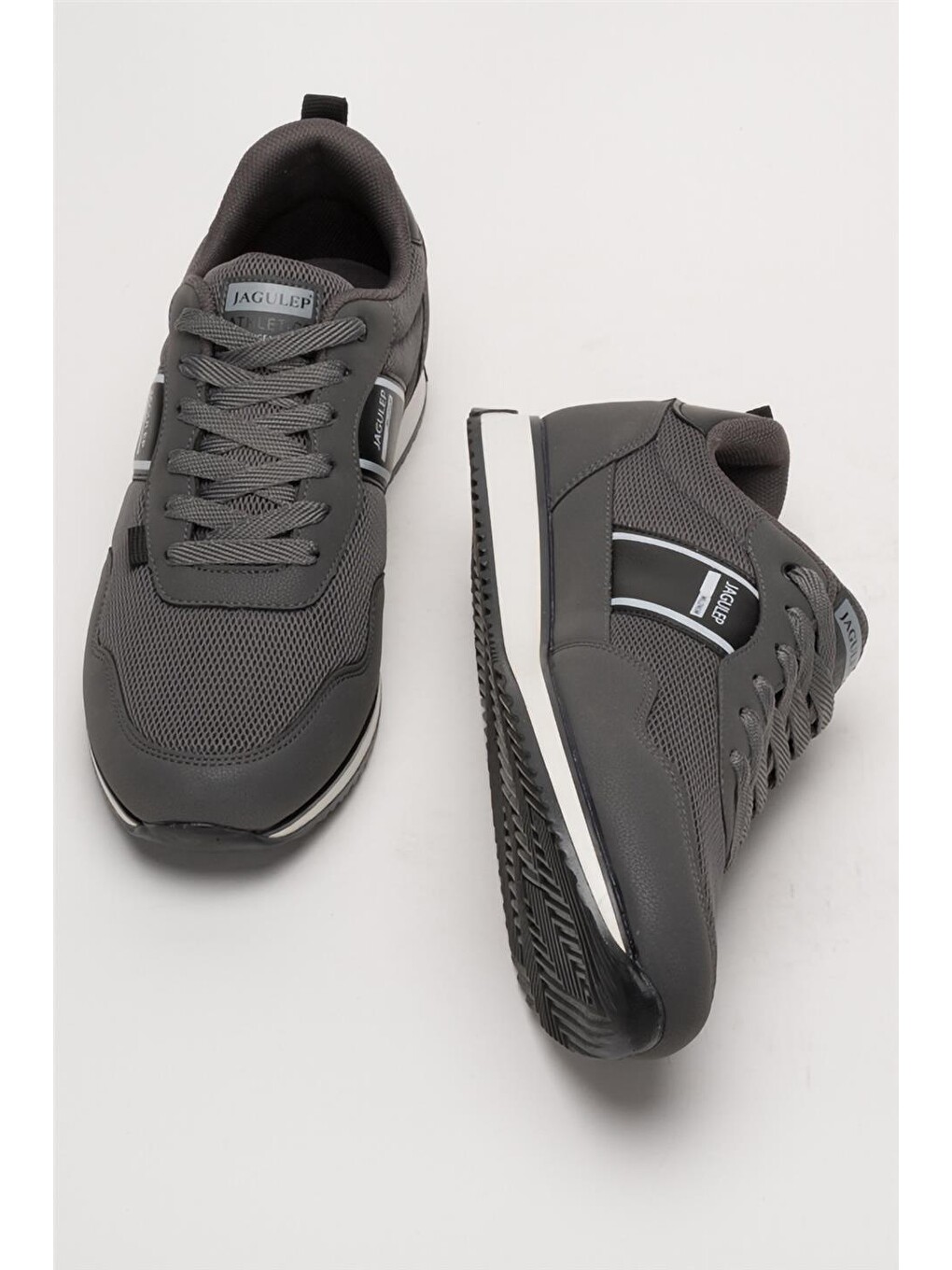 Gri Erkek Günlük Sneaker Spor Ayakkabı Füme-Sİyah-6