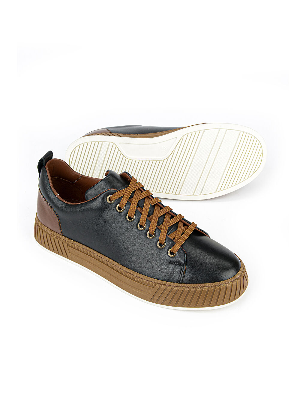 Erkek Hakiki Deri Günlük Sneaker 161983Z870 Siyah-3