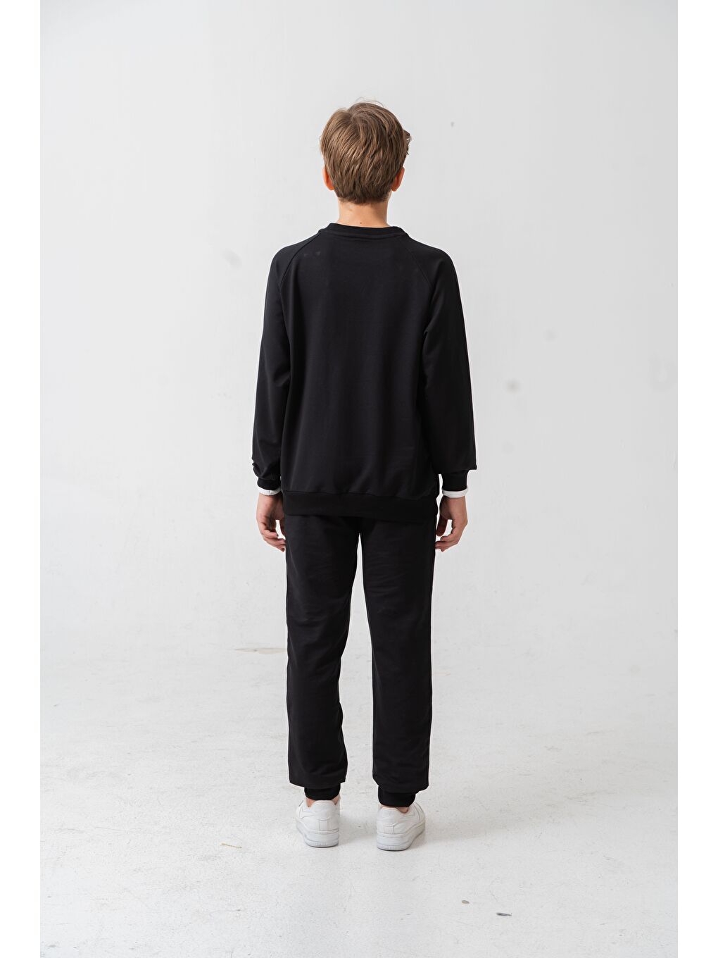 Siyah Athletic Baskılı Erkek Çocuk Alt Üst Eşofman Takımı-4