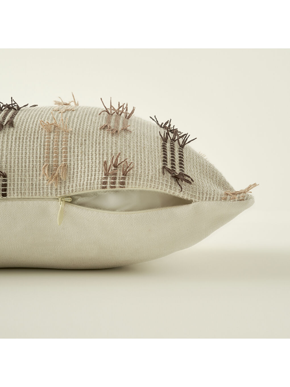 Stich Dekoratif Kırlent Kılıfı Bej (35x50 cm)-2