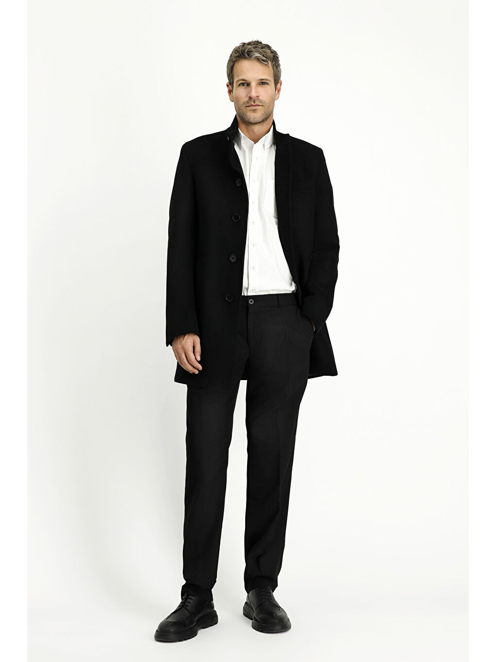 Siyah Yünlü Klasik Kaban-1