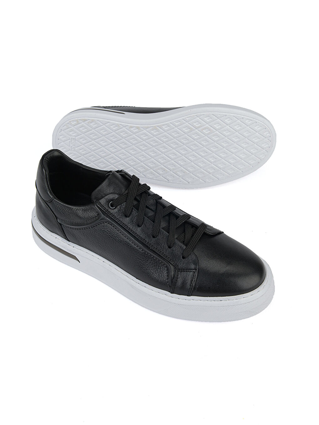 Erkek Hakiki Deri Sneaker 1611026Z011 Siyah-3