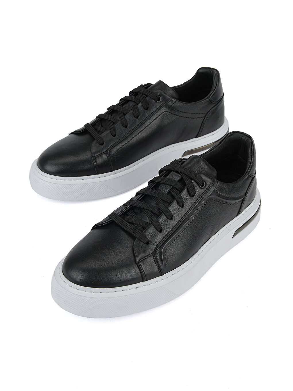 Erkek Hakiki Deri Sneaker 1611026Z011 Siyah-4