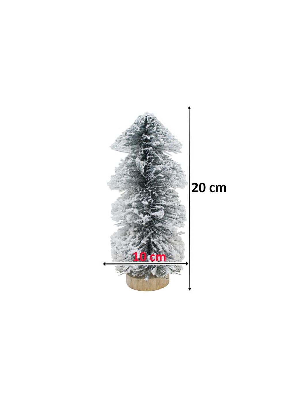 Beyaz Mini Yılbaşı Ağacı Kar Kaplı Fırça Dallı Dekoratif Çam Ağacı 20 cm-2