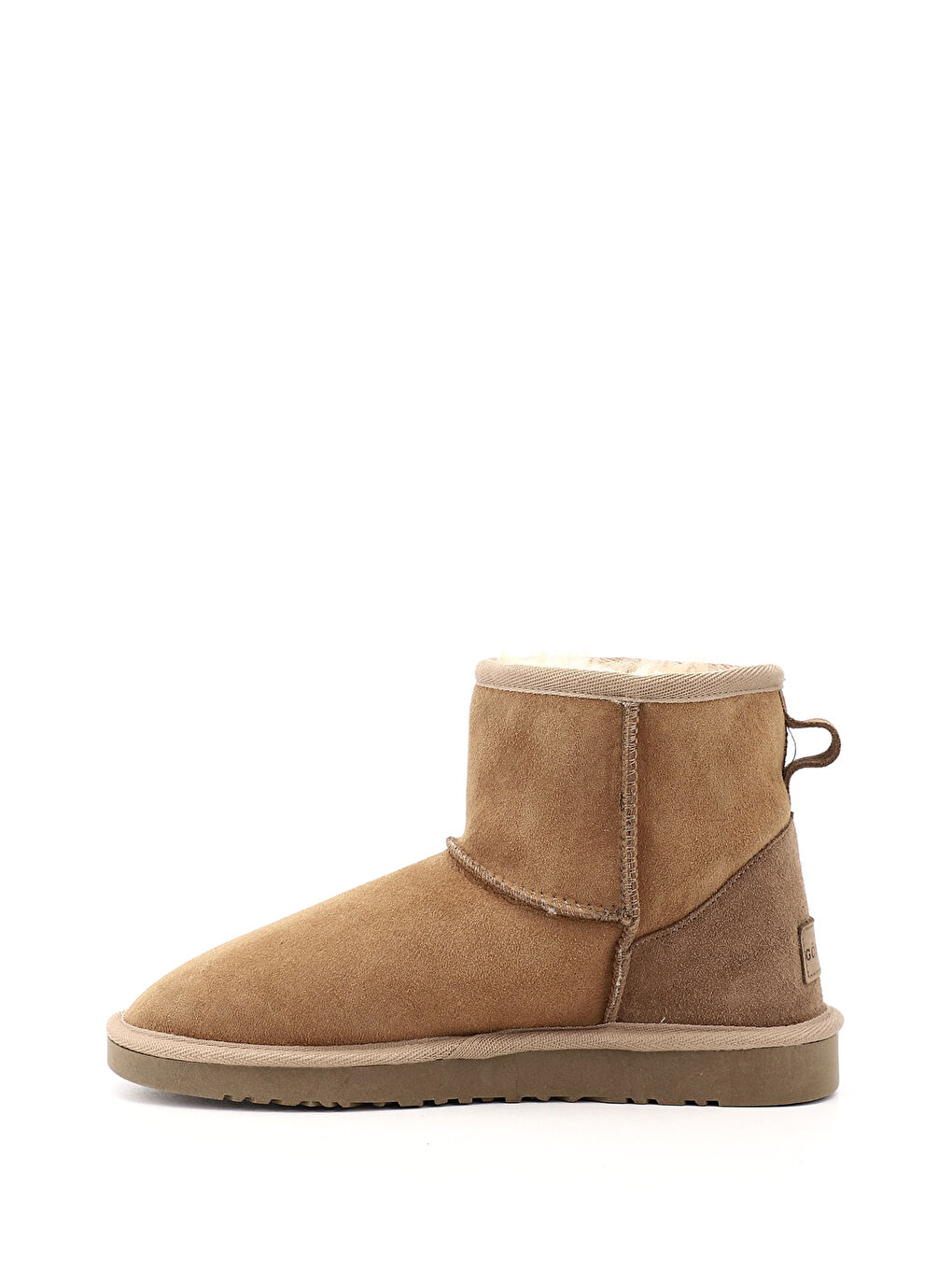 Ekru Kadın KREM Kısa Hakiki Deri Kürklü Bot-2