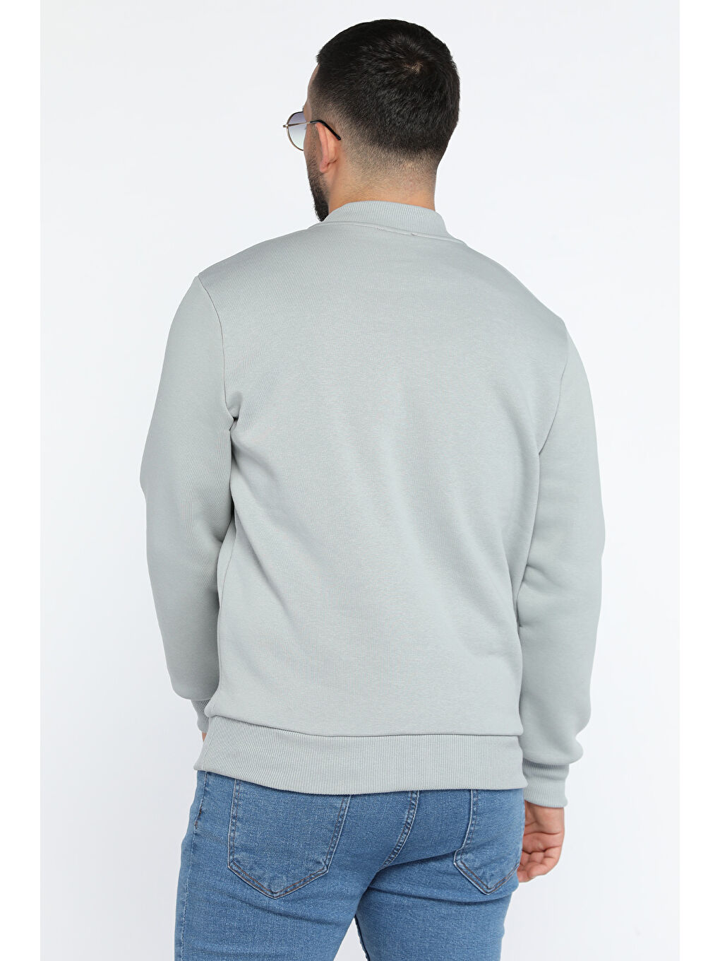 Mishar İtalia Gri Erkek Ön Baskılı Şardonlu Üç İplik Sweatshirt - 2