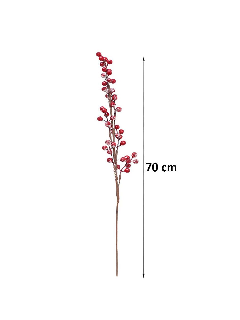 Yılbaşı Dekoru Kar Efektli Kokina Berry Yapay Dal Kırmızı 70 cm-2