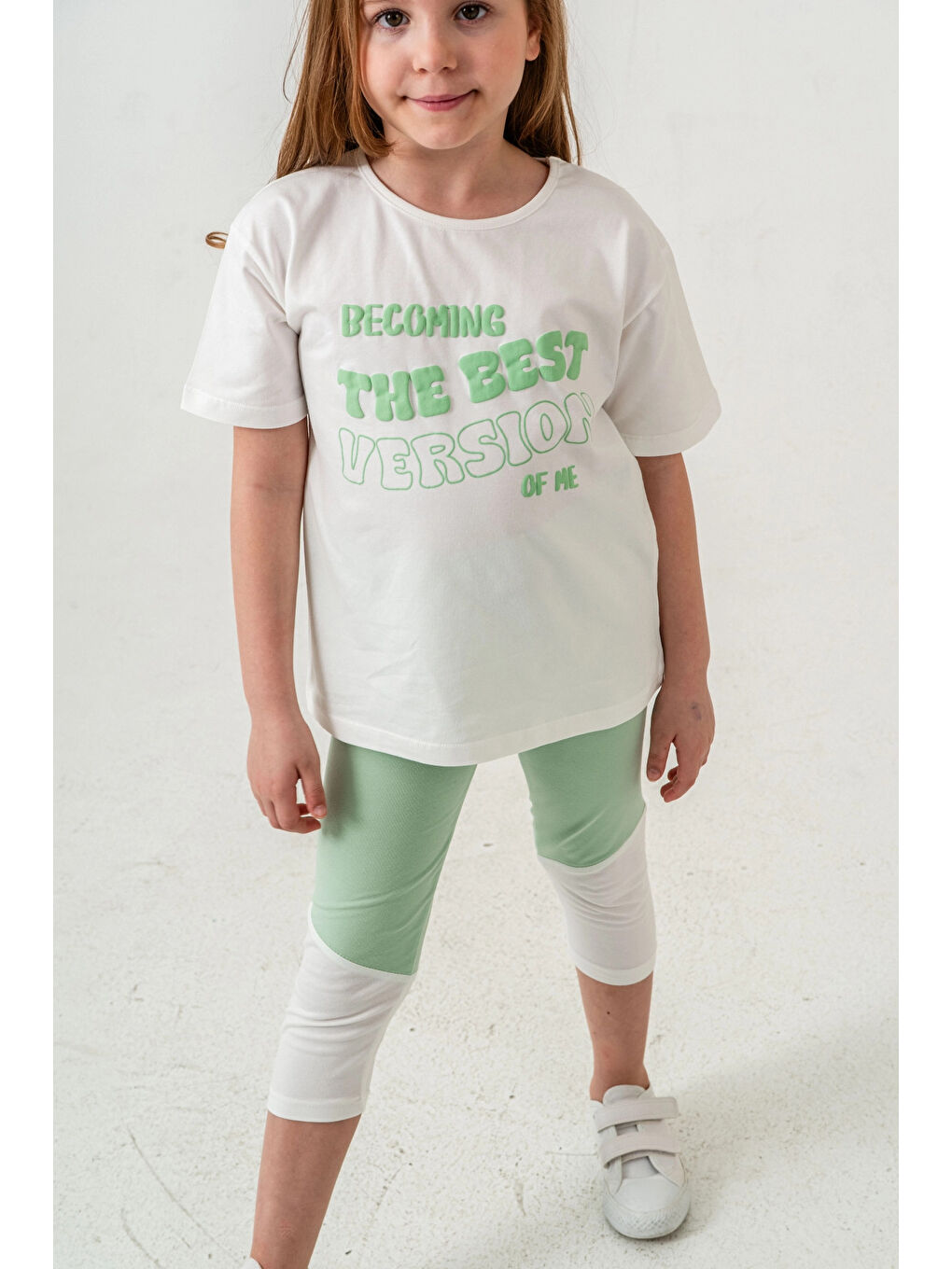 Ekru Best Version Baskılı Kız Çocuk Takım 50653-2