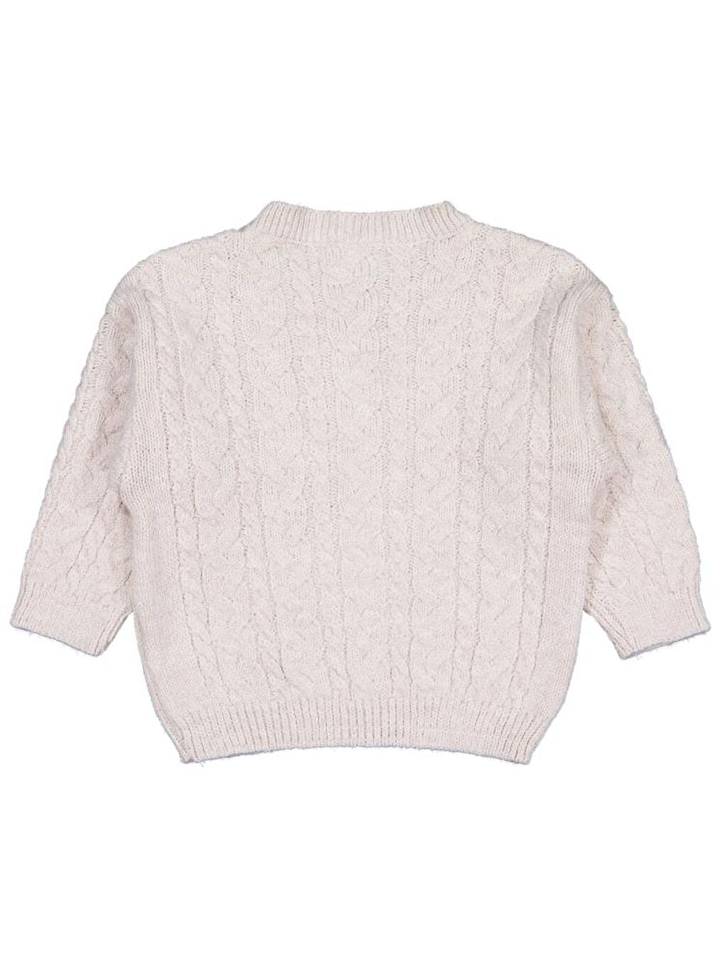 Bej Girls Saç Örgülü 2-5 Yaş Kazak-1