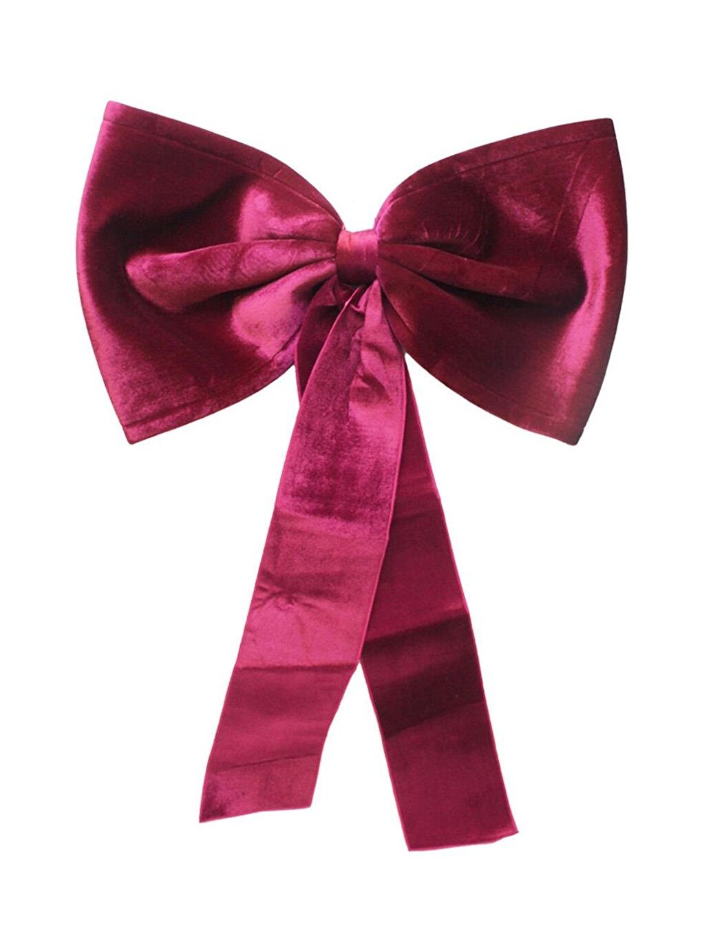 Yılbaşı Dekoratif Kadife Fiyonk Büyük Boy Kapı ve Duvar Süsü Bordo 75 cm-2