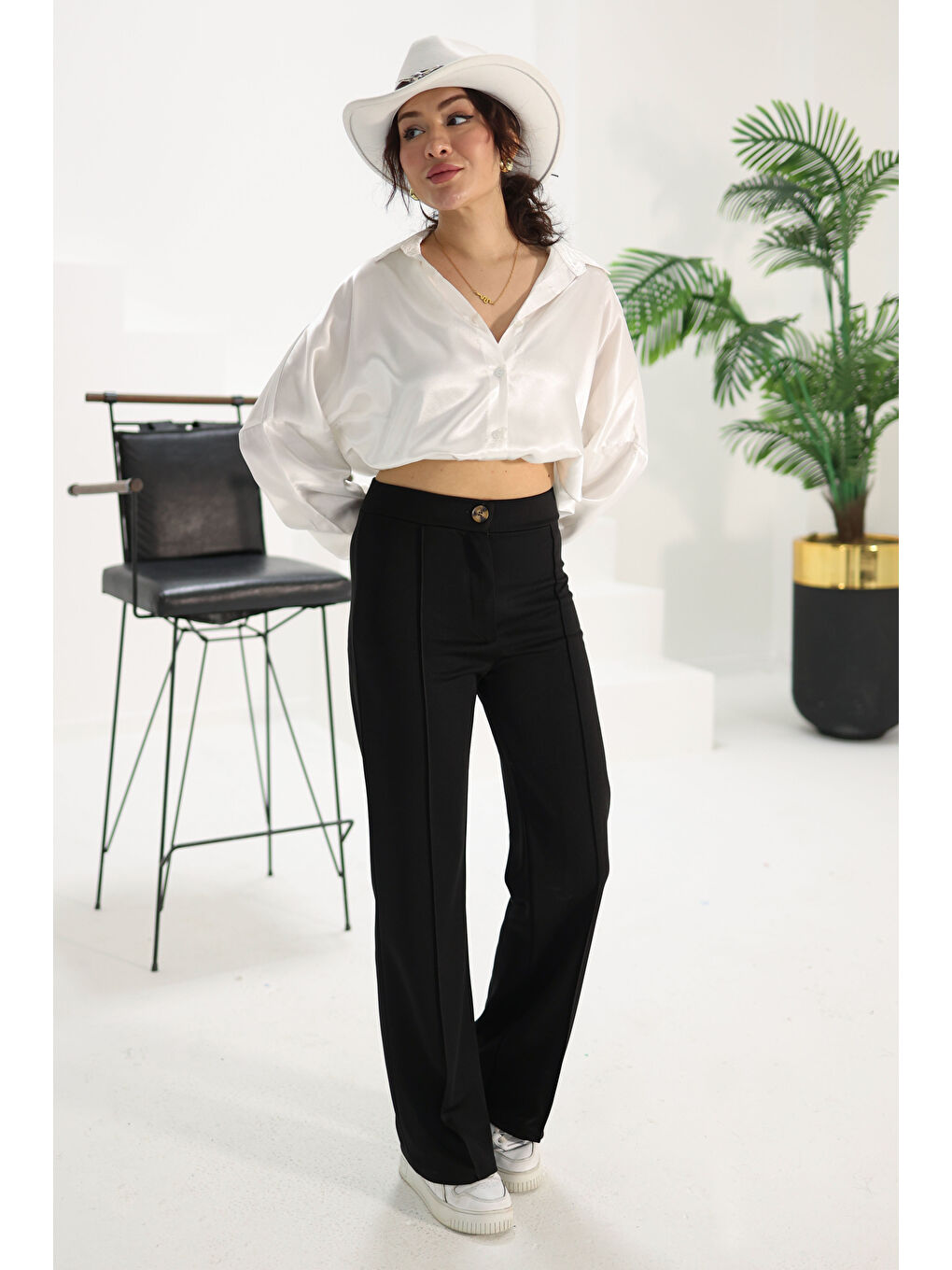 Şerit Detaylı Spor Pantolon Siyah - 27084-5