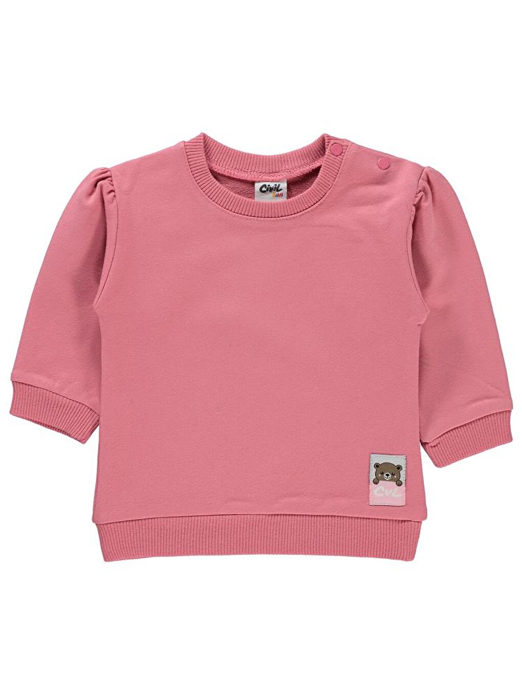 Mercan Baby Basic Arma Etiketli 6-18 Ay Sweatshirt - Kırmızı 9-12 Ay