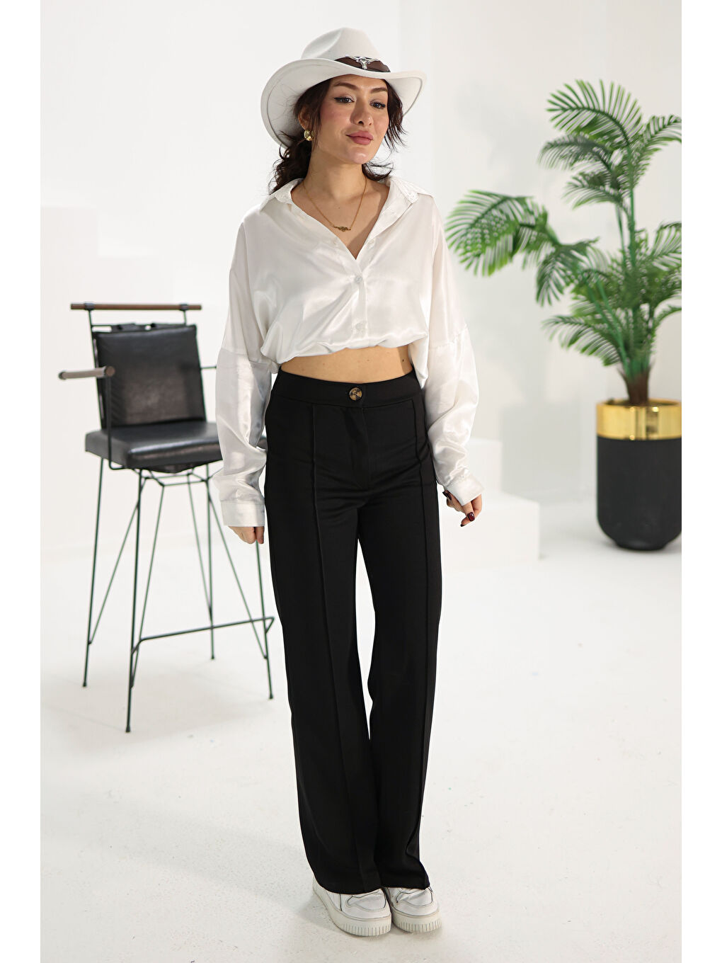 Şerit Detaylı Spor Pantolon Siyah - 27084-6