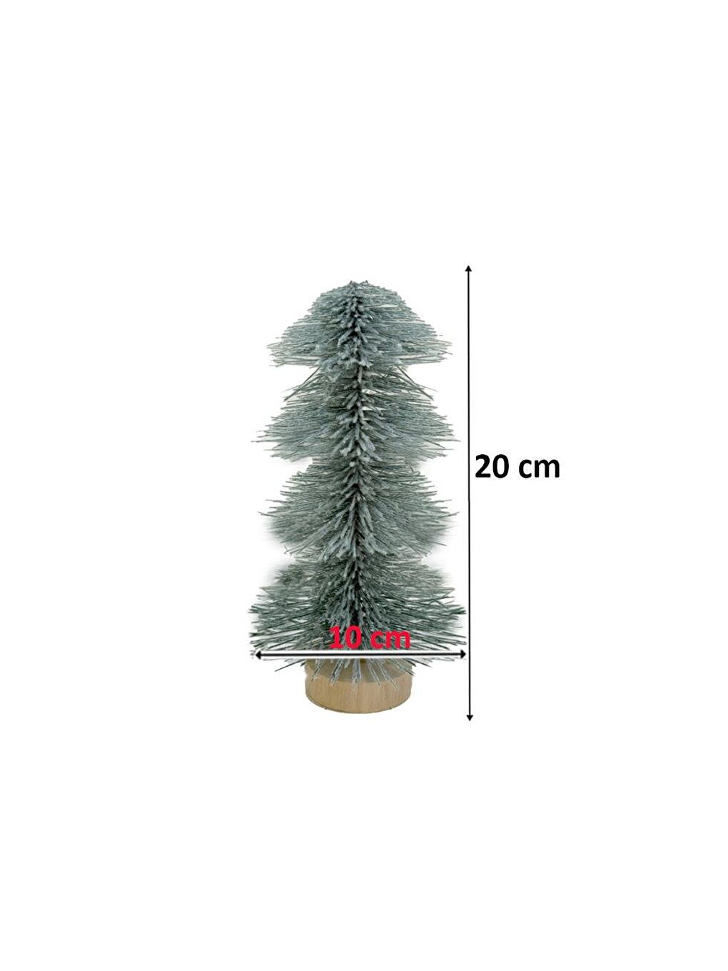 Beyaz Mini Yılbaşı Ağacı Karlı Fırça Dallı Dekoratif Çam Ağacı 20 cm-1